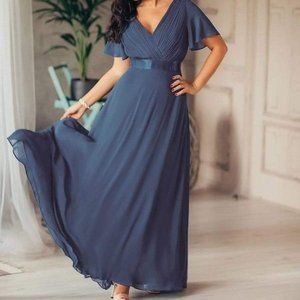 Dusty Navy Empire Waisted Dress- NWT!!!